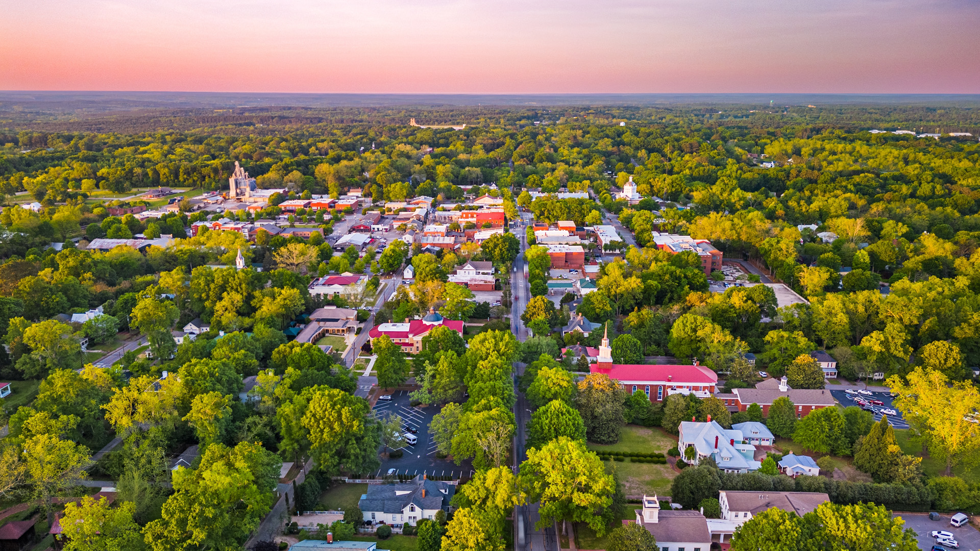 Aerial view of Madison, Georgia